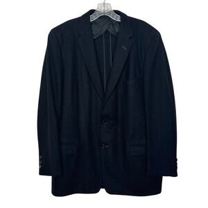 1950s TGWU Union Label Black Wool Blazer Jacket 44"